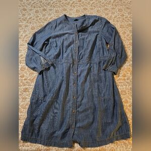 J Jill Denim Button Up Dress, XL
